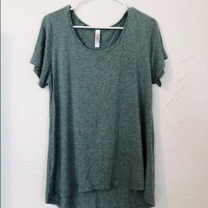 LULAROE | greenish blue/black striped tee